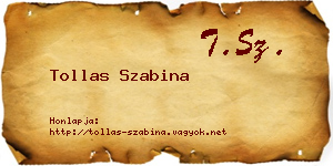 Tollas Szabina névjegykártya